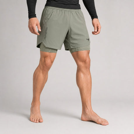 Icon Dual Layer Training Shorts Sand Lifestyle 3