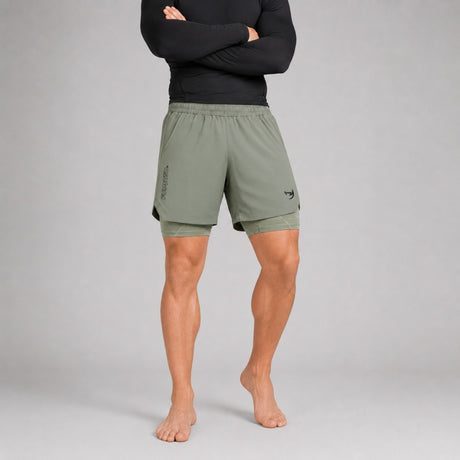 Icon Dual Layer Training Shorts Sand Lifestyle 4