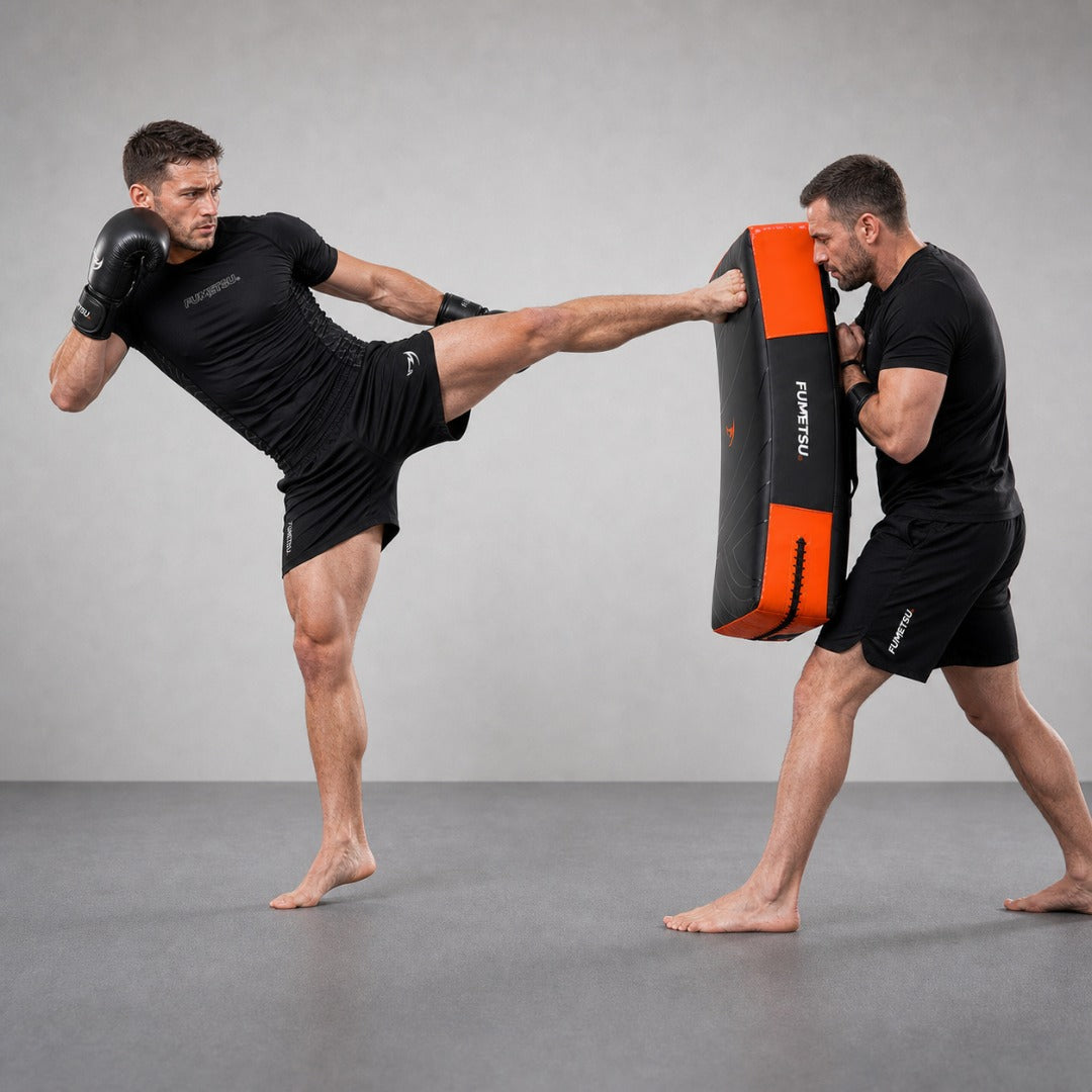 Fumetsu Icon Long Kick Shield Black/Orange