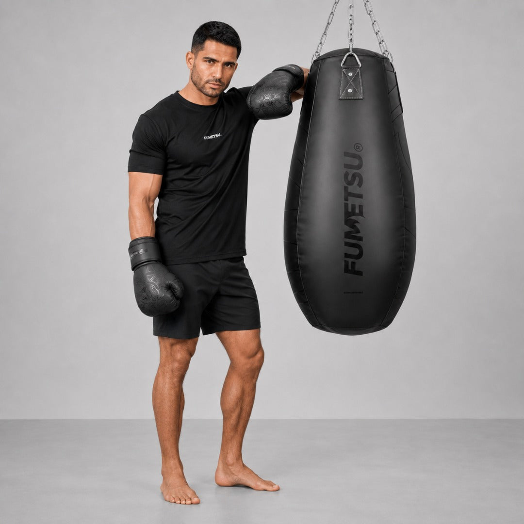 Fumetsu Icon Tear Drop Punch Bag Black/Black Photoshoot 3