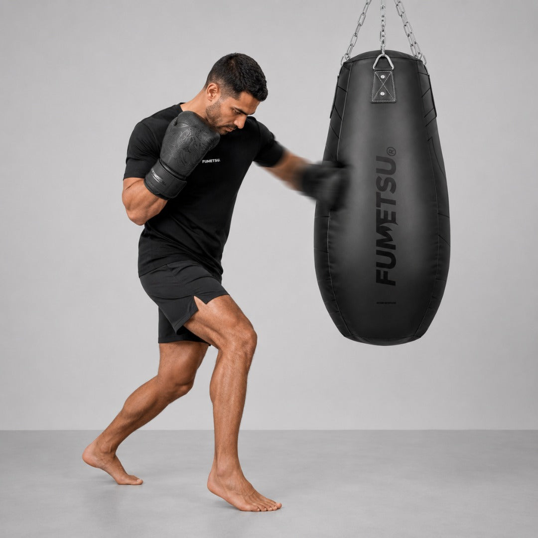 Fumetsu Icon Tear Drop Punch Bag Black/Black Photoshoot 2