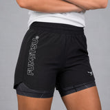Black Fumetsu Icon Womens Dual Layer Fight Shorts