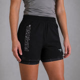Black Fumetsu Icon Womens Dual Layer Fight Shorts