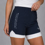 Navy/White Fumetsu Icon Womens Dual Layer Fight Shorts