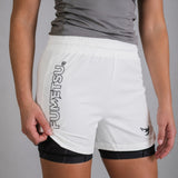 White/Black Fumetsu Icon Womens Dual Layer Fight Shorts
