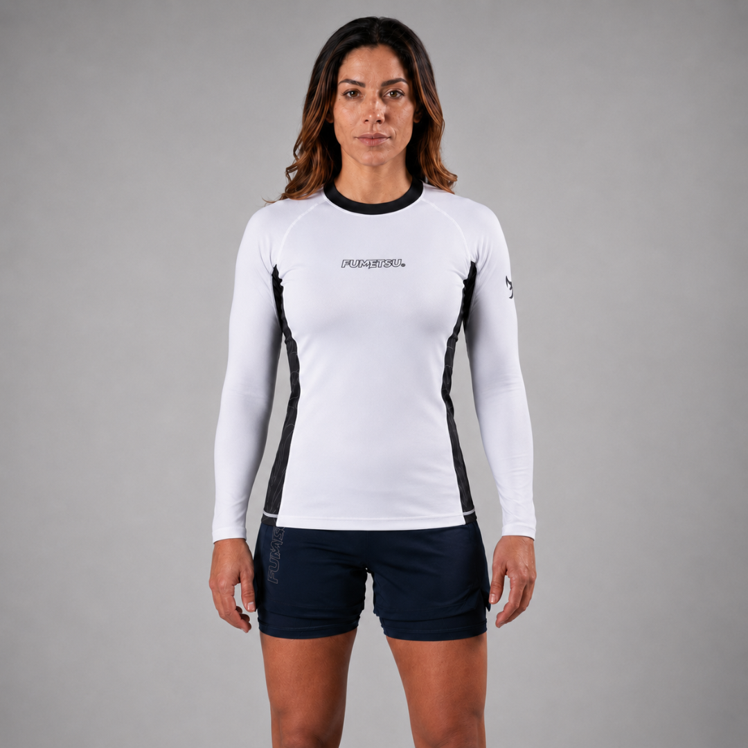 Fumetsu Icon Womens Long Sleeve Rash Guard White/Black