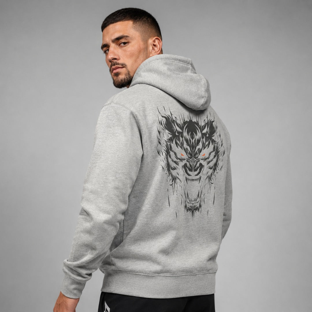 Fumetsu Immortal Tiger Hoodie Grey/Orange