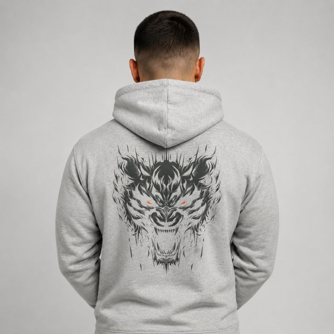 Fumetsu Immortal Tiger Hoodie Grey/Orange
