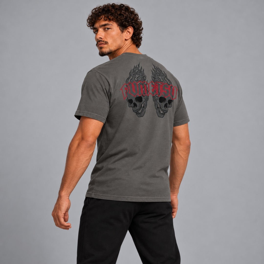 Fumetsu Inked - Skulls T-Shirt Charcoal/Red Lifestyle 2