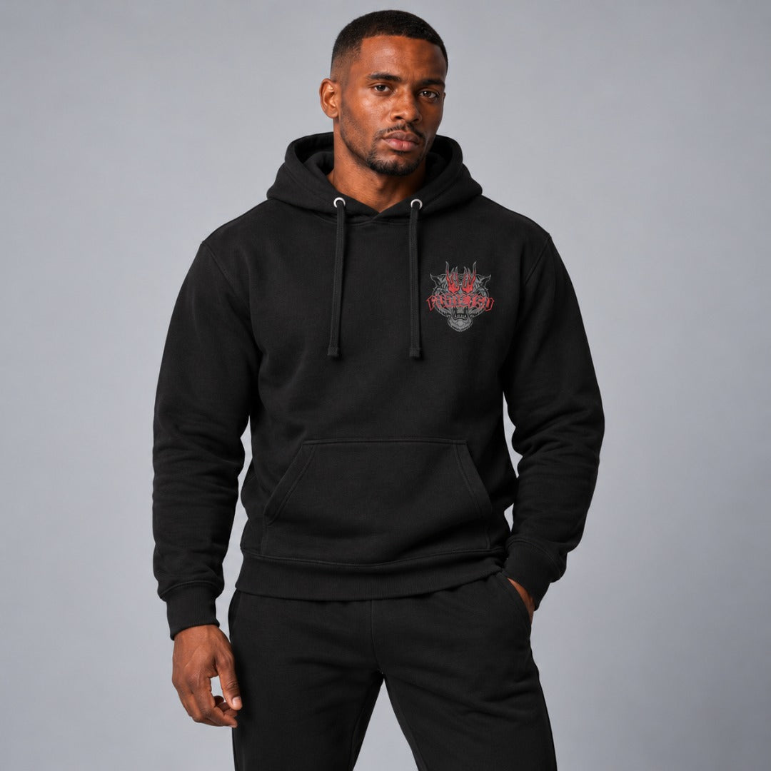 Fumetsu Inked - Tiger Hoodie Black/Red Photoshoot 3