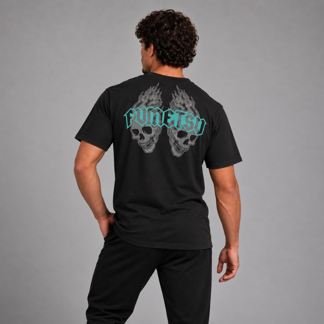 Fumetsu Inked - Skulls T-Shirt Black/Grey/Teal