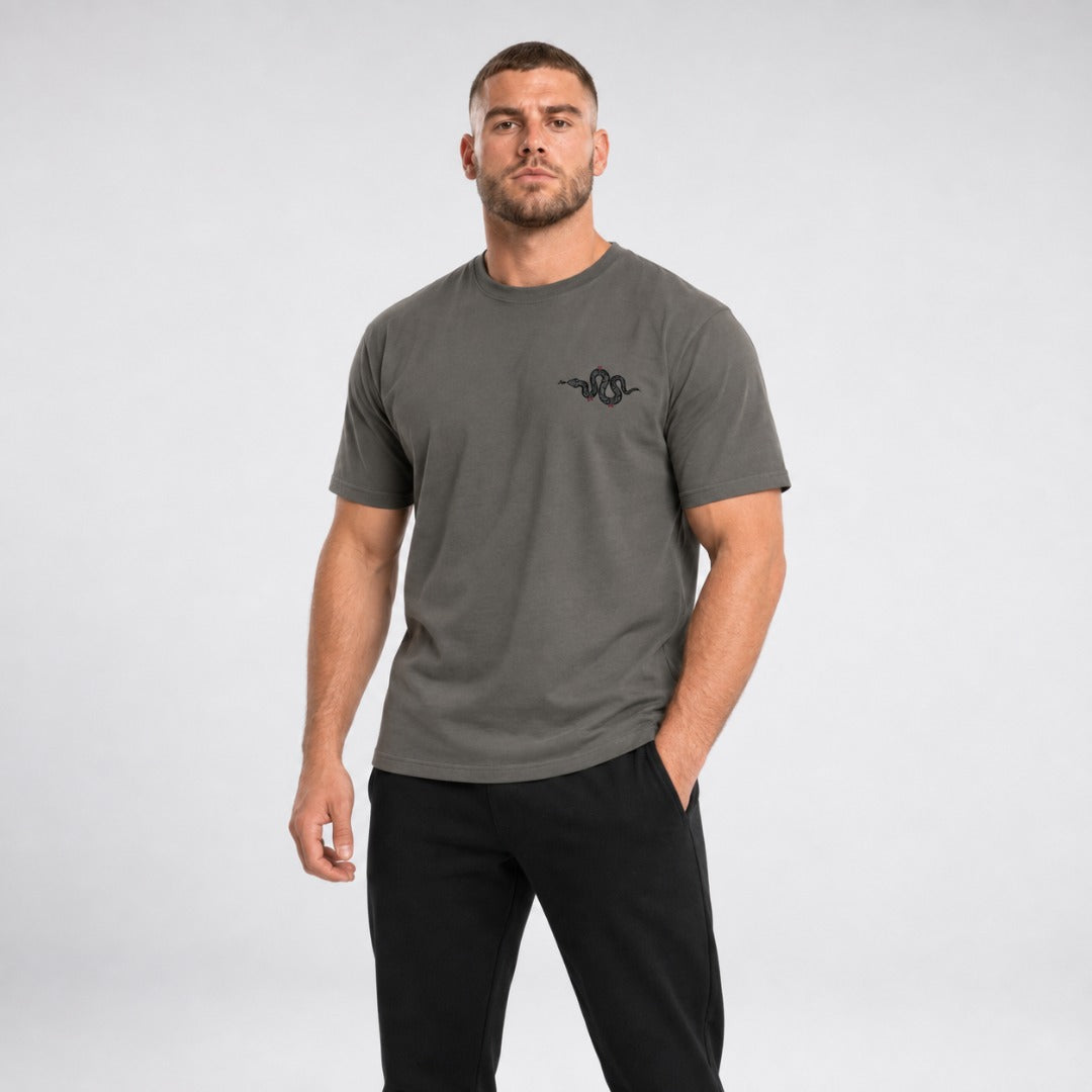Fumetsu Inked - Snake T-Shirt Charcoal/Red 4