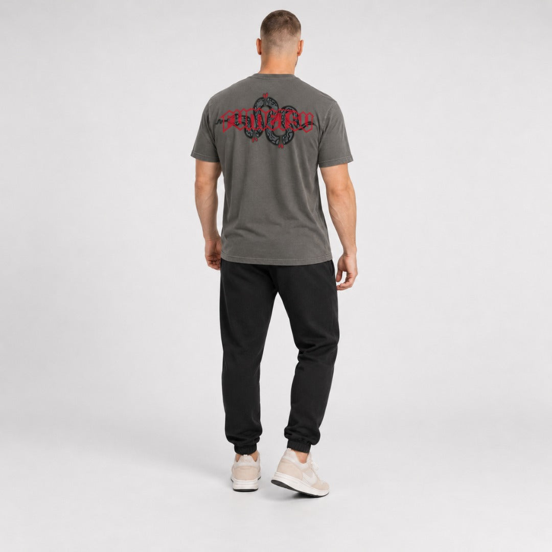 Fumetsu Inked - Snake T-Shirt Charcoal/Red 3