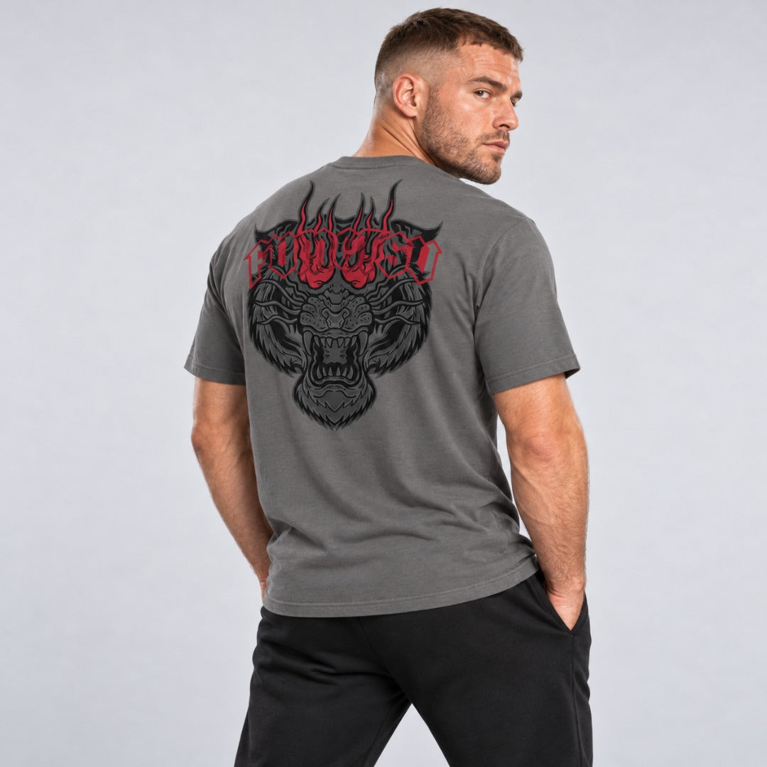 Fumetsu Fumetsu Inked Tiger T-Shirt Charcoal/Red at Bytomic 2