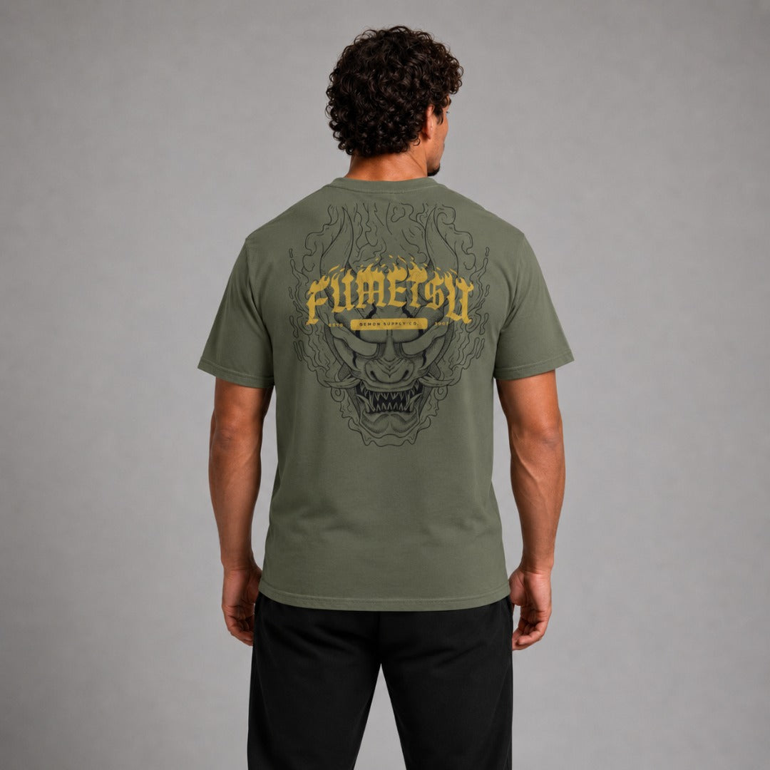 Fumetsu Oni Demon T-Shirt Khaki