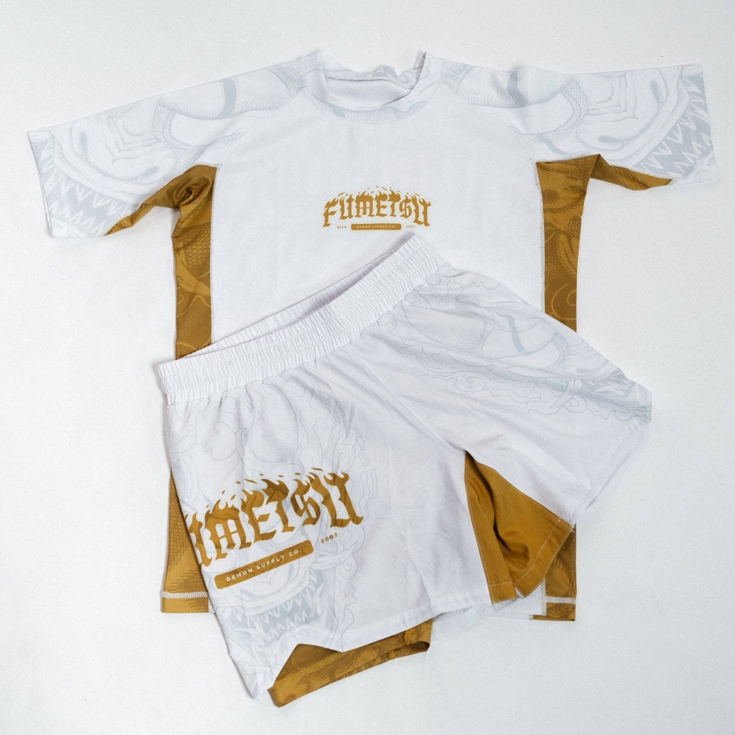 Fumetsu Oni Dual Layer Shorts White/Gold/Grey