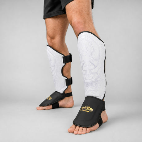 Fumetsu Oni Shin Guards White/Black/Gold Lifestyle 1