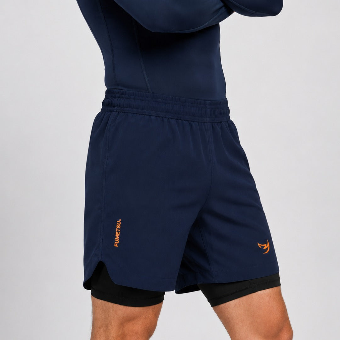 Navy Fumetsu Origins Dual Layer Shorts
