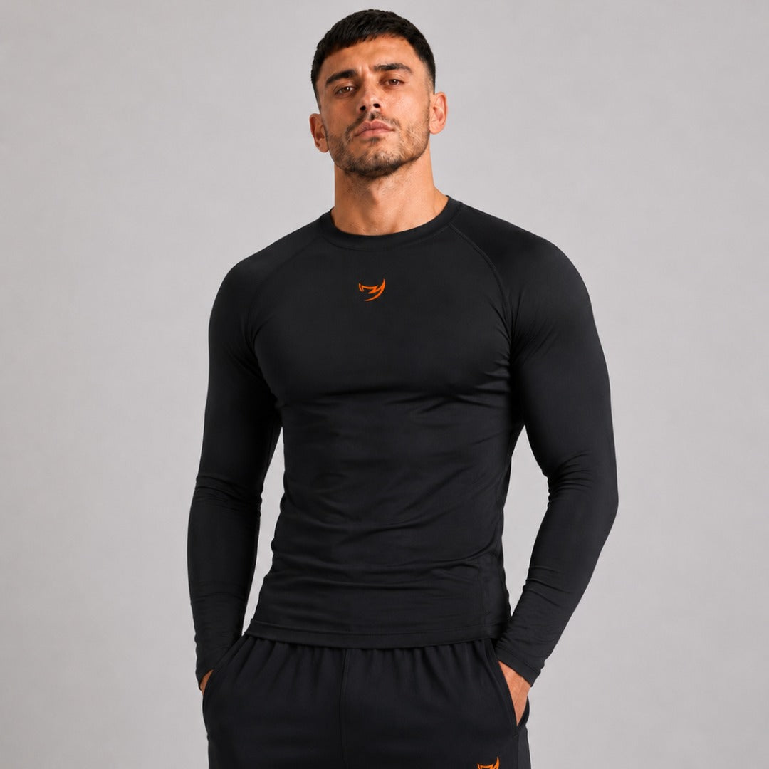 Fumetsu Origins Long Sleeve Rash Guard Black/Orange