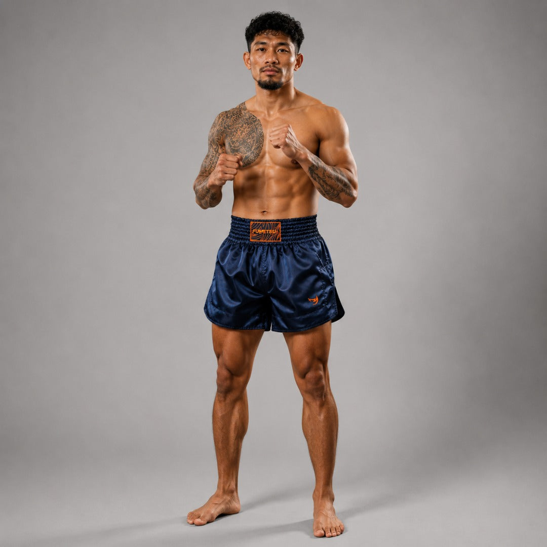 Navy Fumetsu Origins Muay Thai Shorts