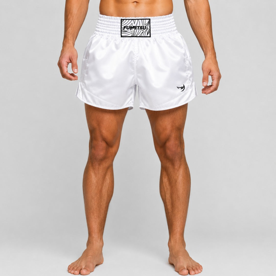 White Fumetsu Origins Muay Thai Shorts