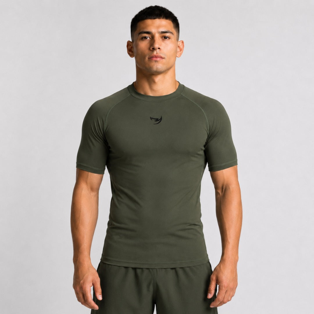 Khaki Fumetsu Origins Short Sleeve Rash Guard