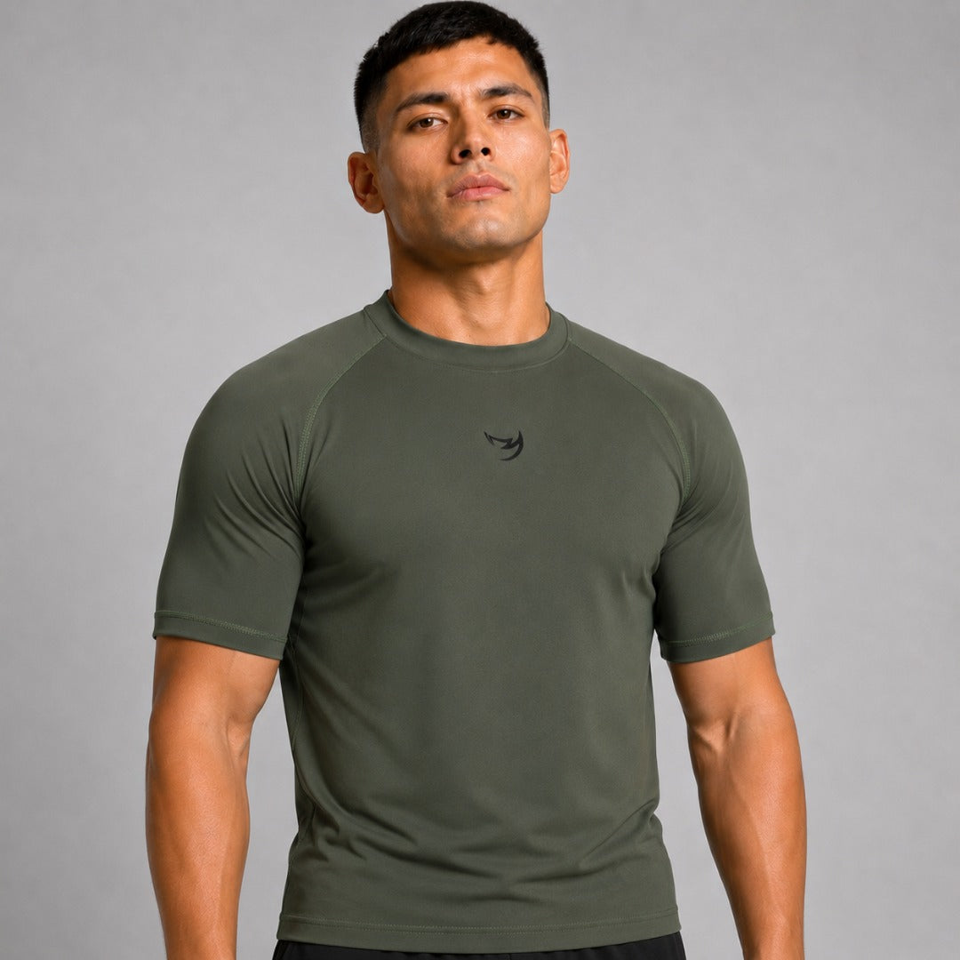 Khaki Fumetsu Origins Short Sleeve Rash Guard