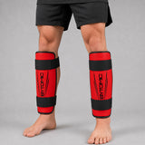 Red/Black Bytomic Axis V2 Shin Guards Lifestyle 1
