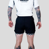 Roll Supreme The Finisher 2 in 1 Jiu Jitsu Shorts Black/White
