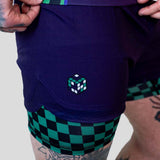 Roll Supreme The Finisher 2 in 1 Jiu Jitsu Shorts Purple/Green