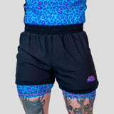 Roll Supreme The Butcher 2 in 1 Jiu Jitsu Shorts Blue/Pink