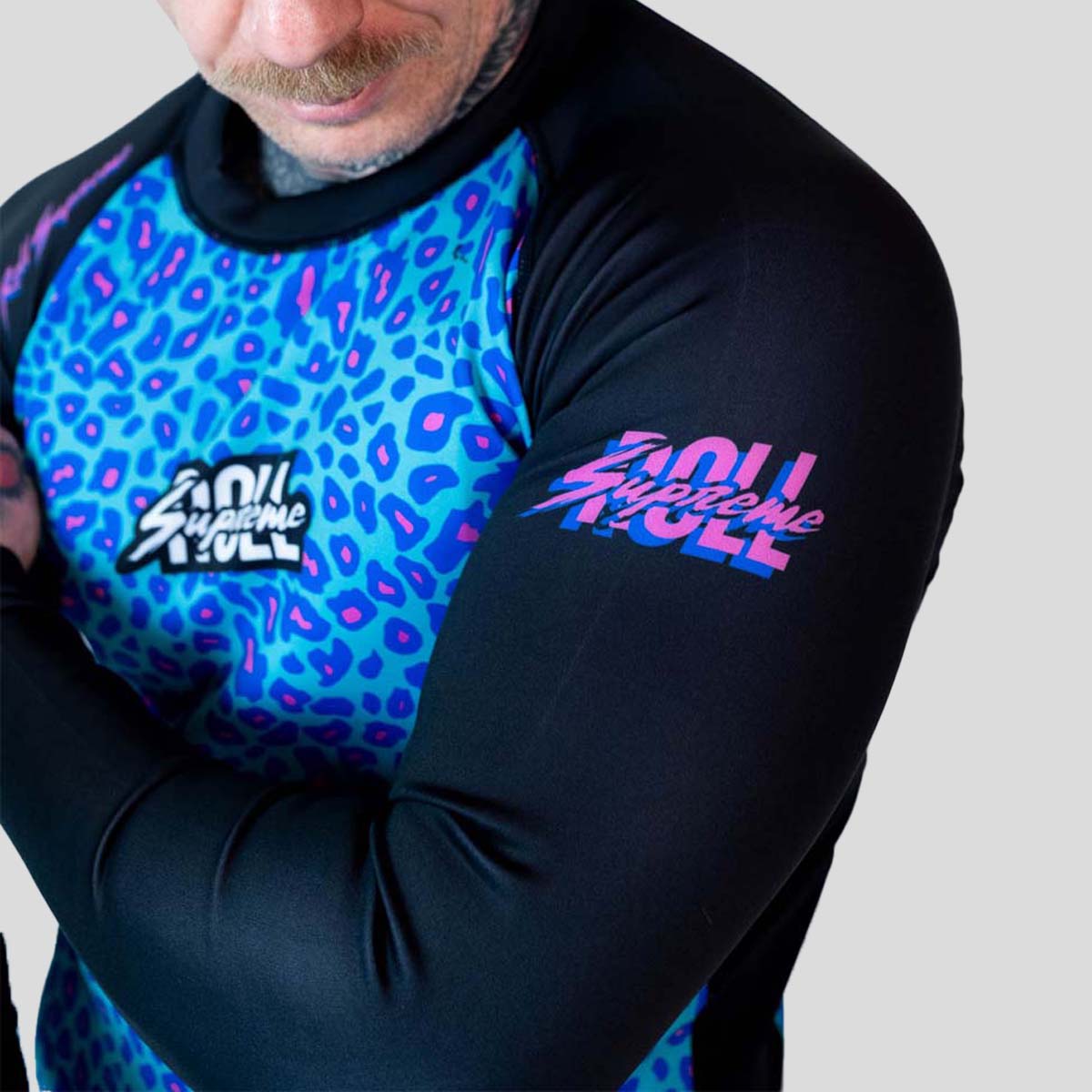Roll Supreme The Butcher Long Sleeve Rash Guard Blue/Pink