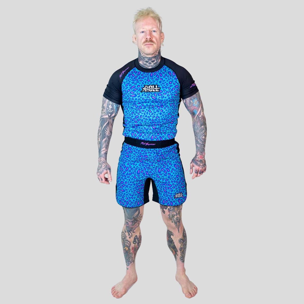 Roll Supreme The Butcher Short Sleeve Rash Guard Blue/Pink