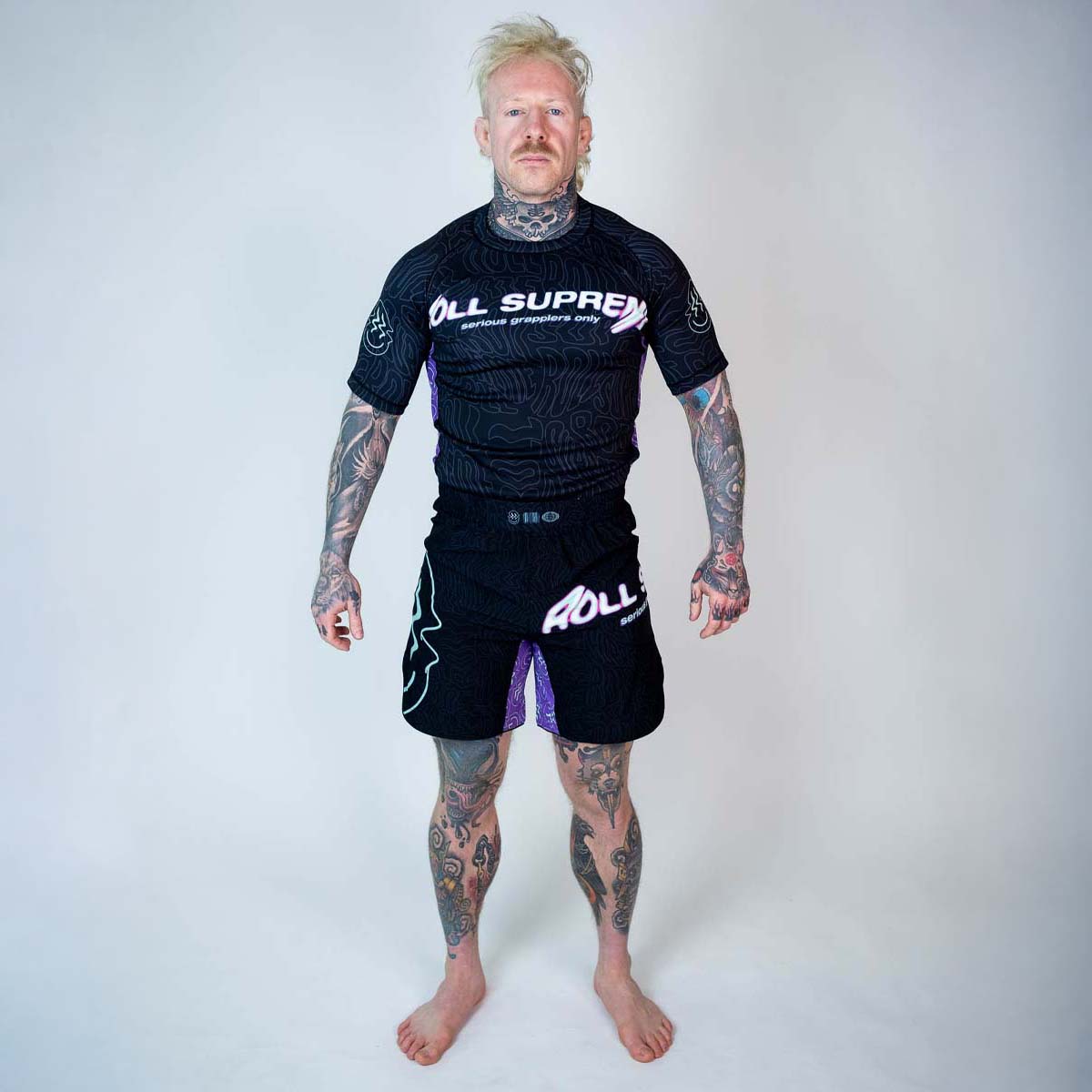 Roll Supreme The Rave Ultraviolet Brain Freeze Short Sleeve Rash Guard