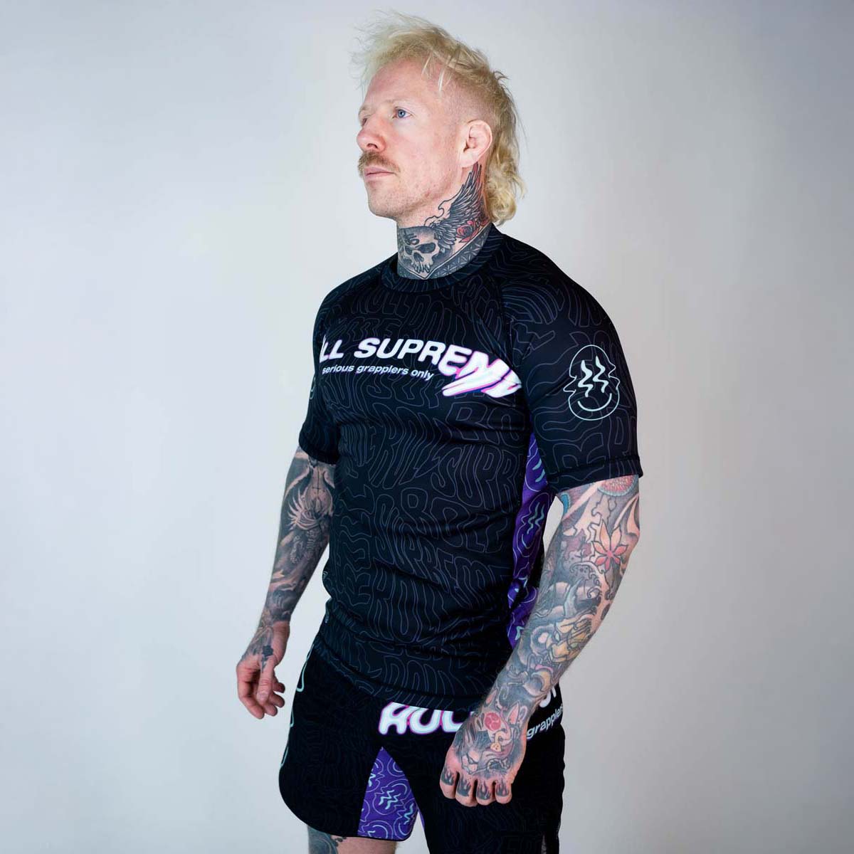 Roll Supreme The Rave Ultraviolet Brain Freeze Short Sleeve Rash Guard