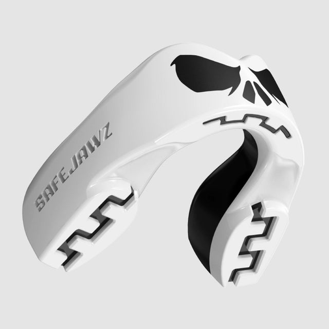 Black/White SAFEJAWZ Extro Series Skull Mouthguard
