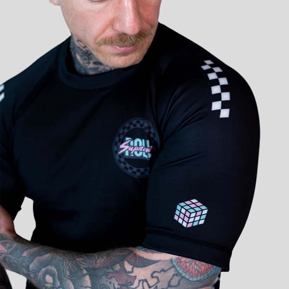 Roll Supreme The Finisher Short Sleeve Rash Guard Black/White