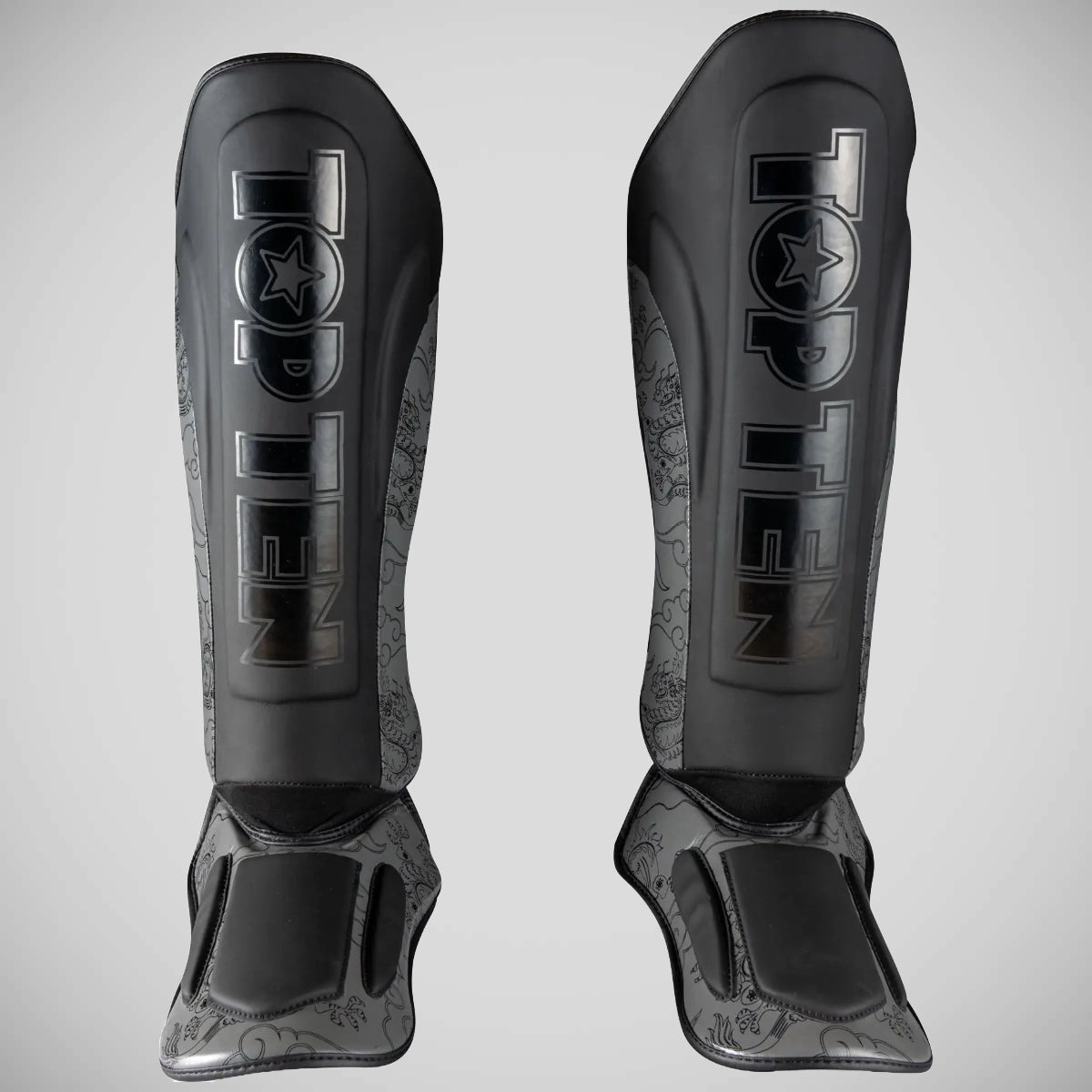 Top Ten Dragon Shin and Instep Guard Black/Grey