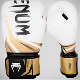 White/Black/Gold Venum Challenger 3.0 Boxing Gloves