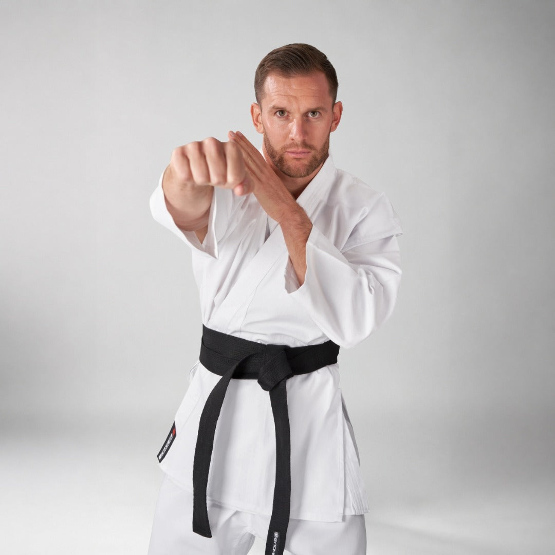 White Bytomic Red Label 7oz Cotton Adult Karate Uniform