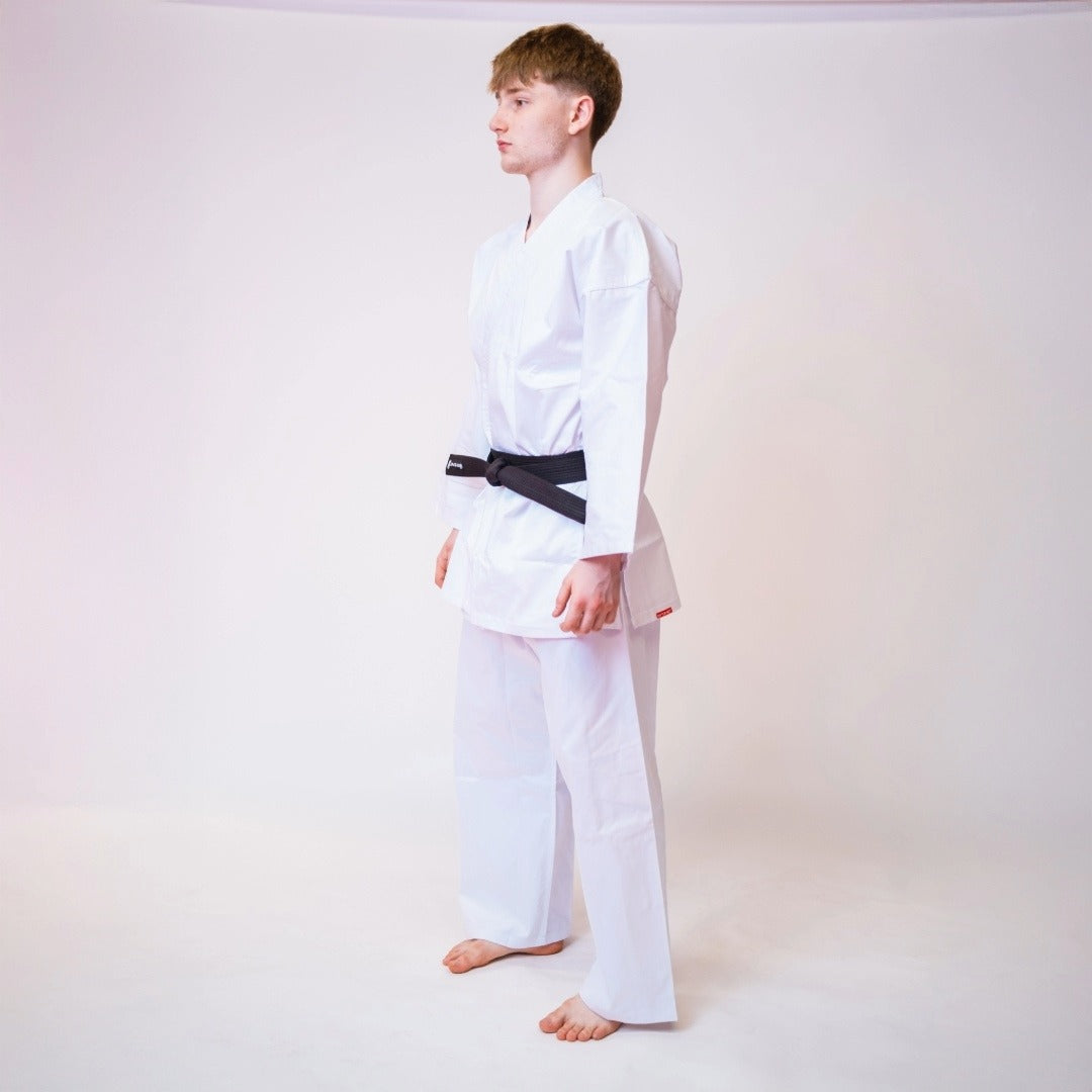 White Bytomic Red Label 7oz Cotton Kids Martial Arts Uniform