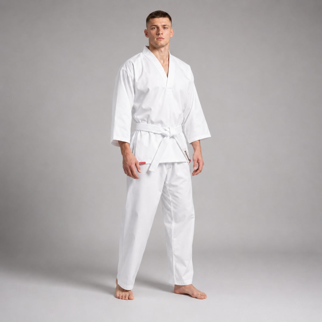 White Bytomic Red Label V-Neck Adult Martial Arts Uniform