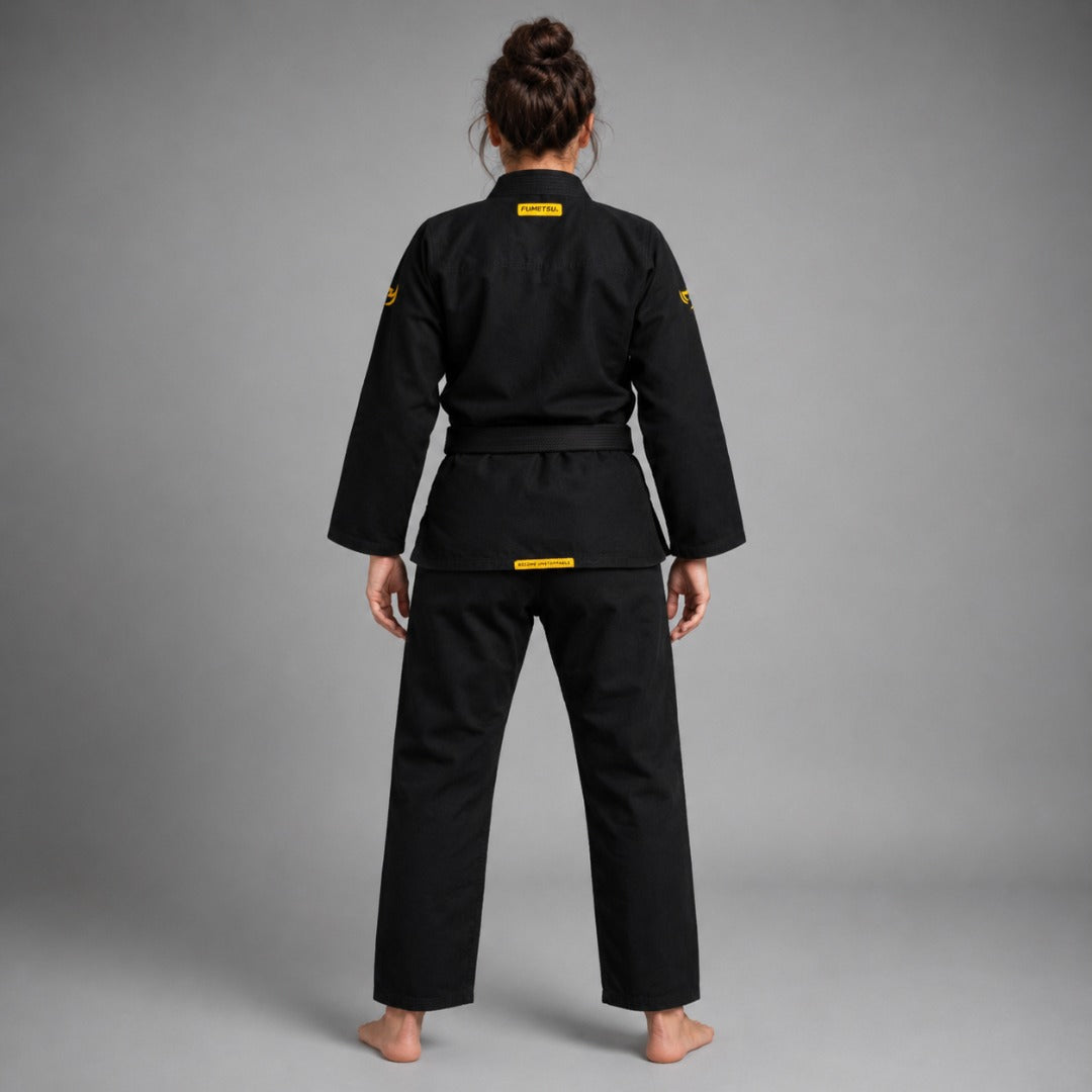 Black/Yellow Fumetsu Womens Ghost V-Lite BJJ Gi