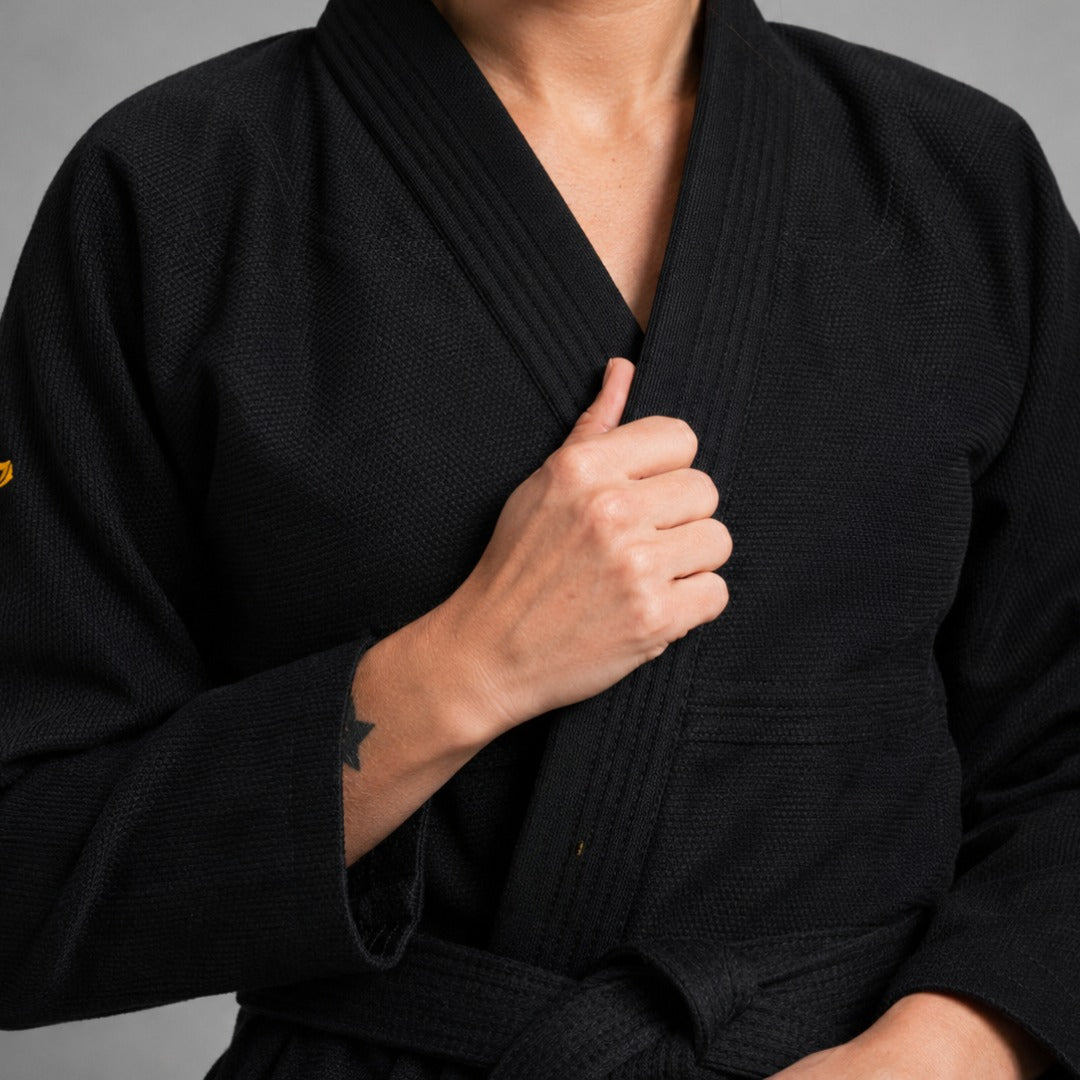 Black/Yellow Fumetsu Womens Ghost V-Lite BJJ Gi