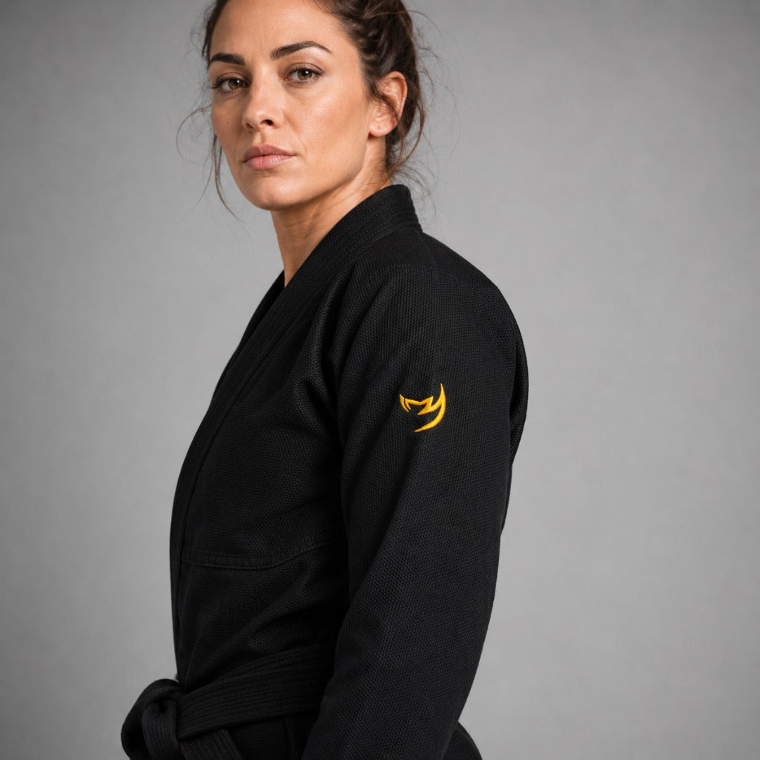 Black/Yellow Fumetsu Womens Ghost V-Lite BJJ Gi
