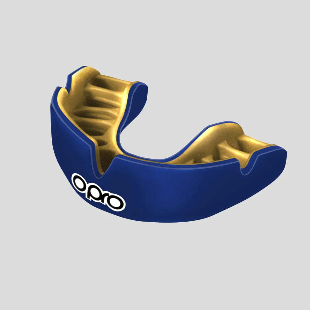 Opro Junior Instant Custom-Fit Single Colour Mouth Guard Dark Blue/Gold