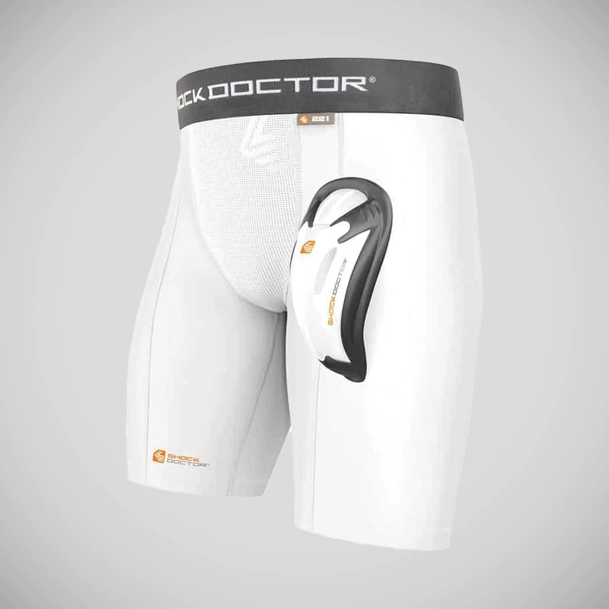 White Shock Doctor Core Compression Short/Bioflex Cup
