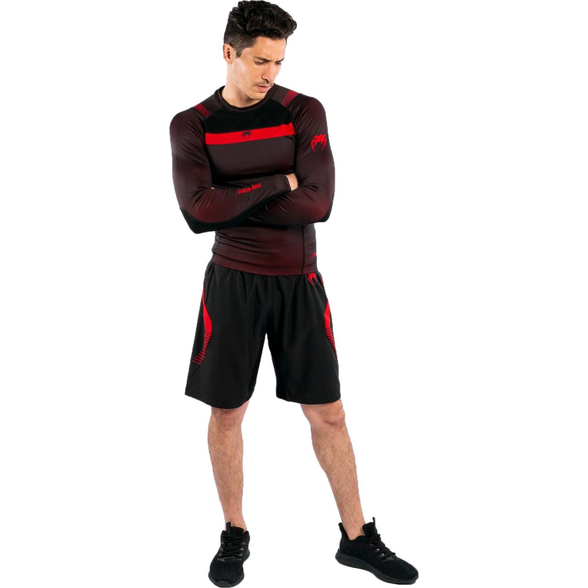 Venum No Gi 3.0 Long Sleeve Rash Guard Black-Red
