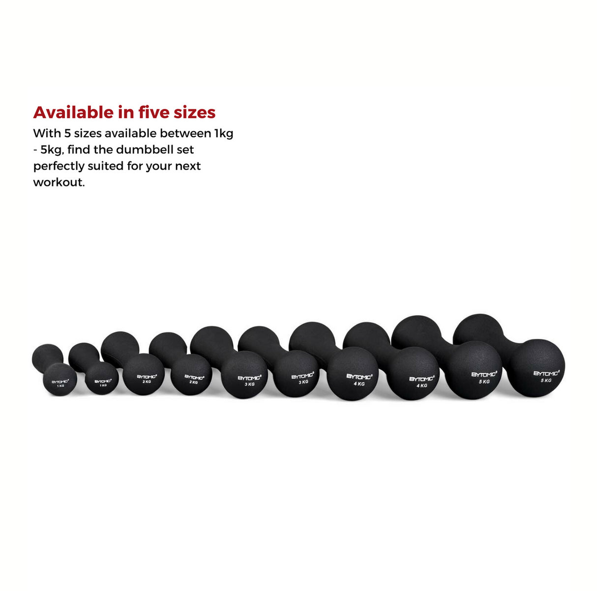 Bytomic Neoprene 1kg Dumbbells