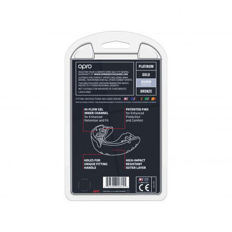 Opro UFC Silver Mouth Guard Red/Black